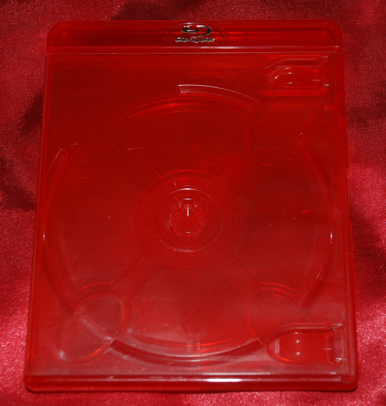 Rare AMARAY VORTEX 2-disc transparent RED BLU-RAY CASE - embossed silver logo