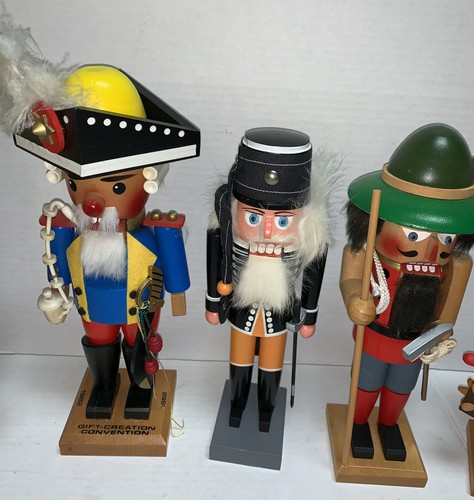 5 Steinbach Signed Erzgebirge Holzkunst Christian Vintage Nutcrackers