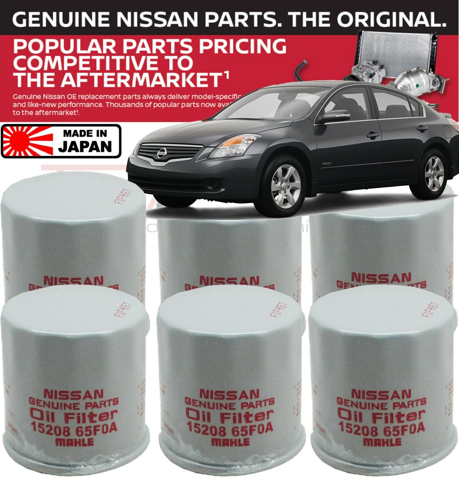 6 Pk Genuine 2002-2015 Nissan Altima OEM Oil Filter 15208