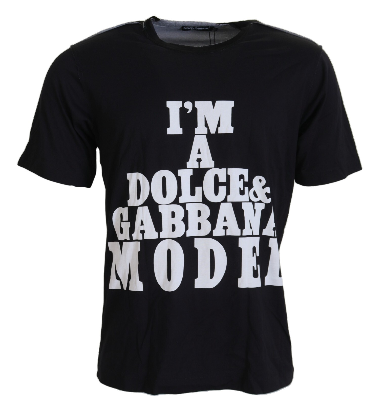 

Футболка DOLCE - GABBANA Черная мужская с круглым вырезом с принтом на каждый день IT48 / US38, Черный