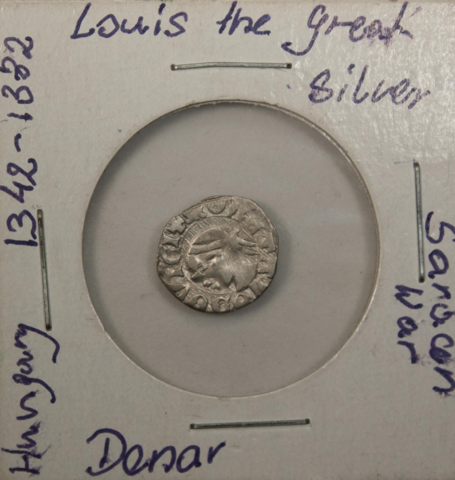 Hungary Denar 1342 - 1382  Silver Louis The Great - Patriarchal Cross