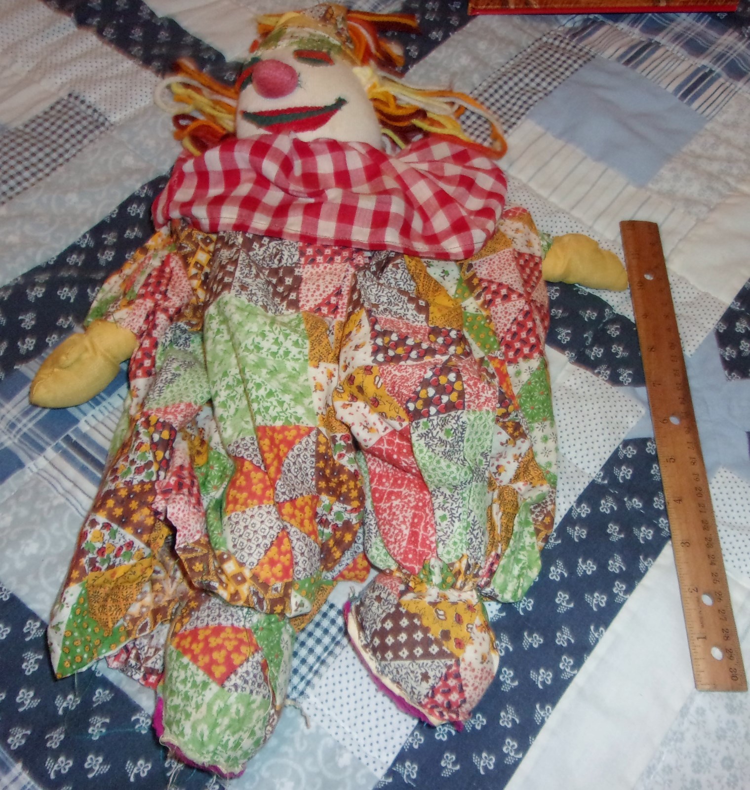 vintage handmade creepy clown plush Halloween horror prop display stuffed toys