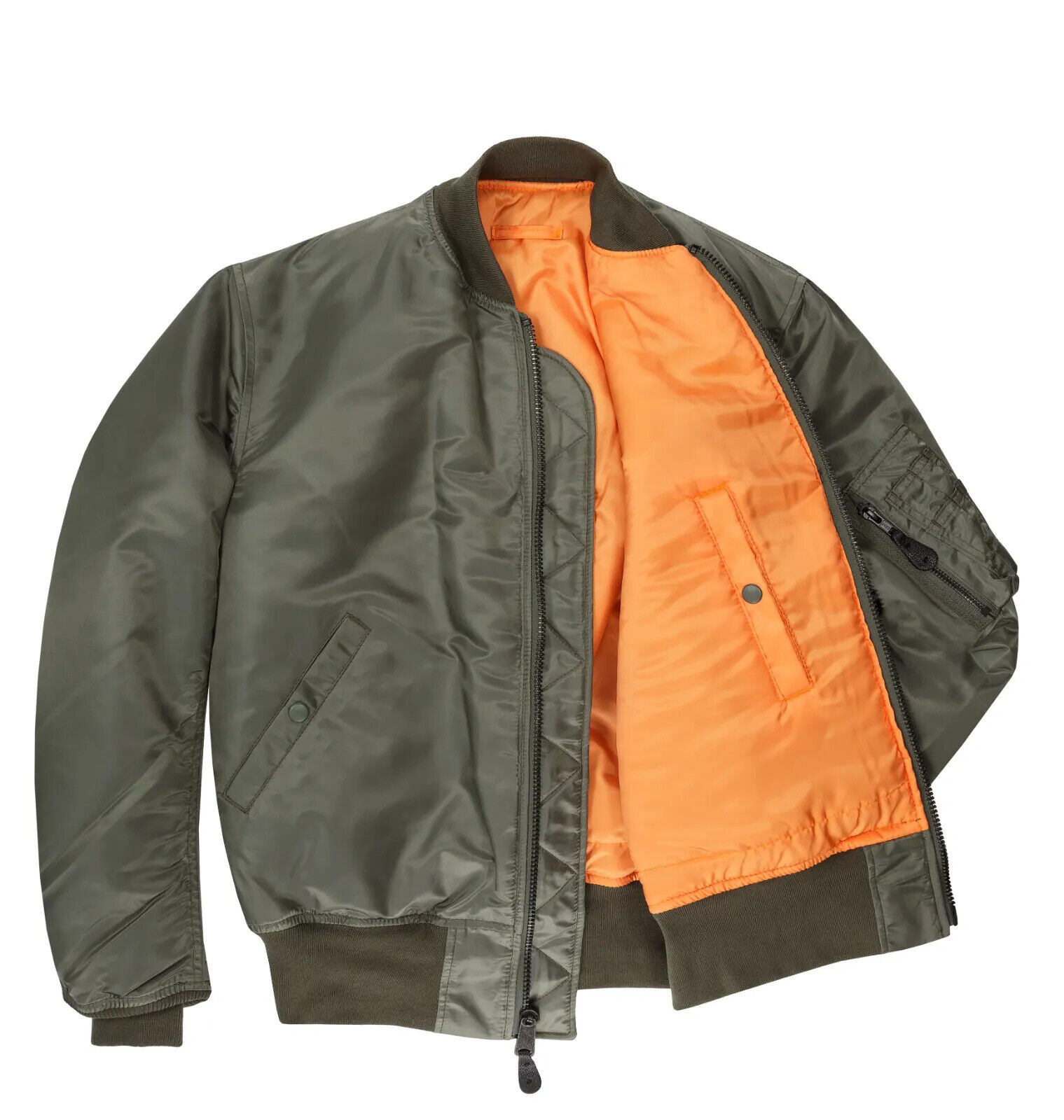 Cockpit USA Authentic MA-1 Bomber Jacket Sage, Black Z24J011D USA MADE Cockpit USA Authentic MA-1 Bomber Jacket Sage, Black Z24J011D USA MADE