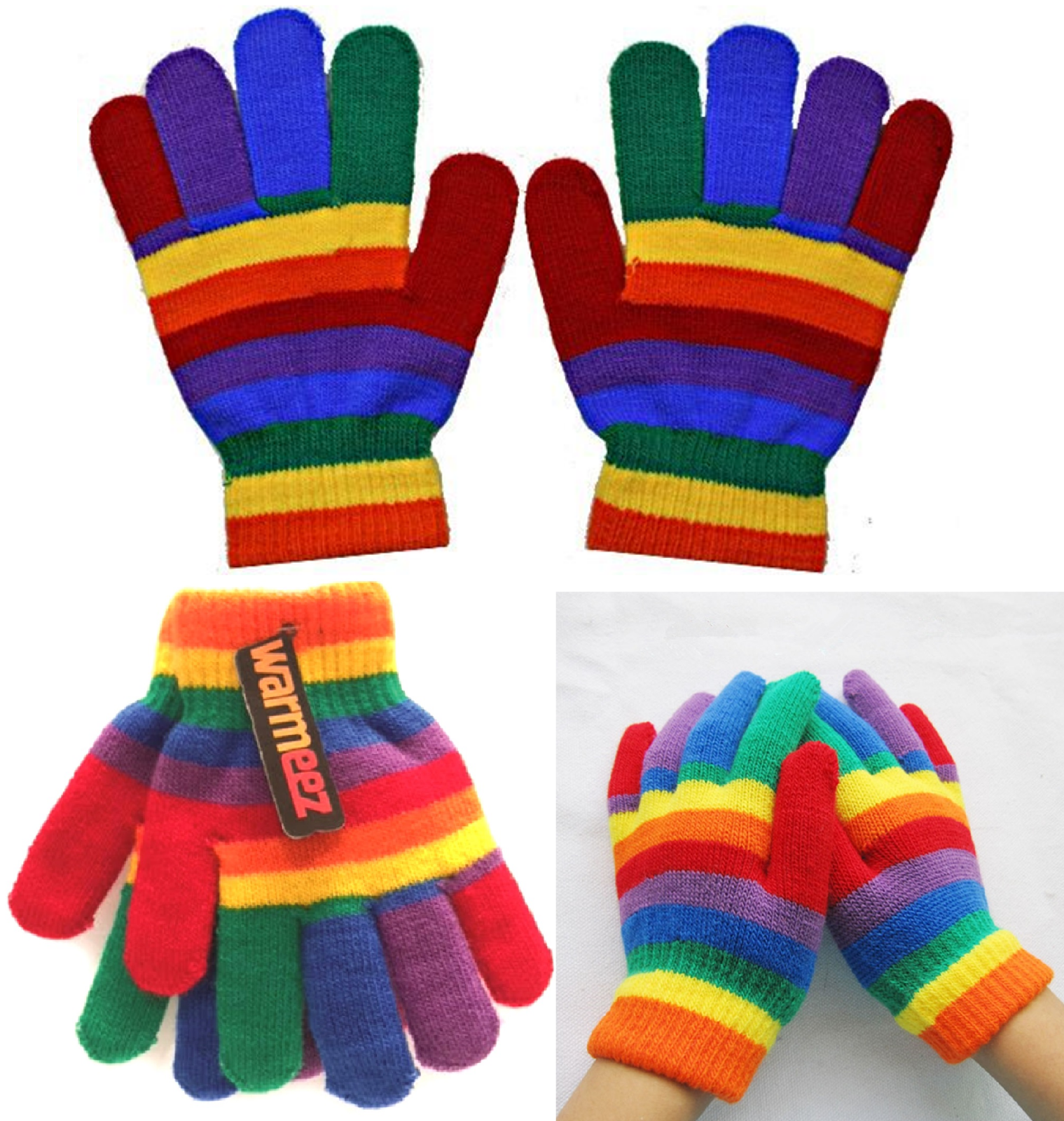4 Pairs Kids Winter Mitten Gloves Toddler Warm Fleece Lined Mittens Kid Thermal Knitted Gloves for Boys and Girls