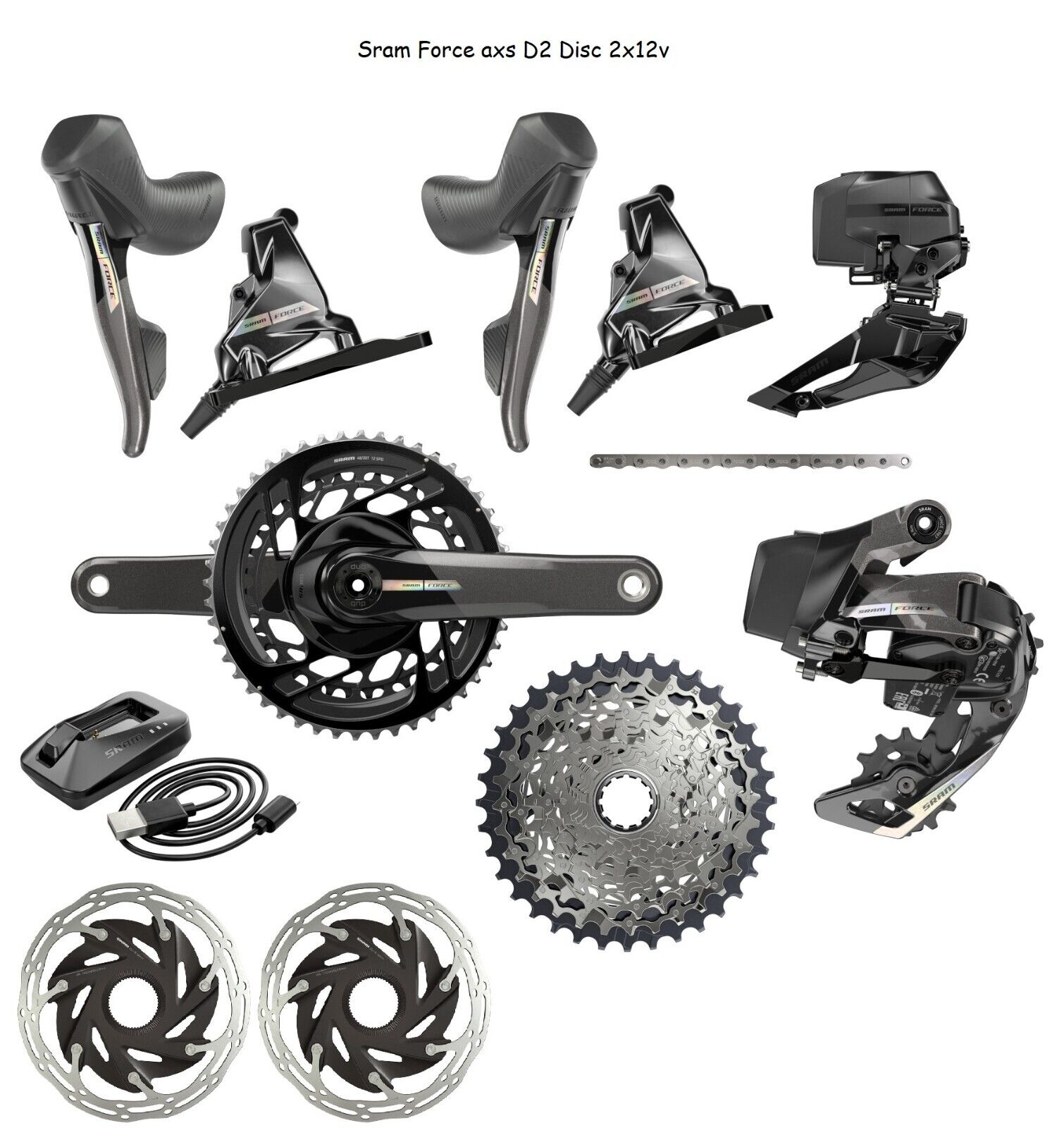 SRAM FORCE eTap AXS D2 HRD 2x12s / 50x37 172.5mm / 10x36 SRAM FORCE eTap AXS D2 HRD 2x12s / 50x37 172.5mm / 10x36