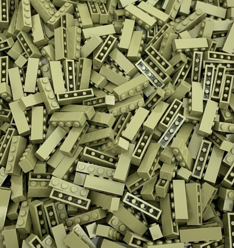 Lego Olive 1x4 Brick (3010) - 100 New Pieces - Building Bricks