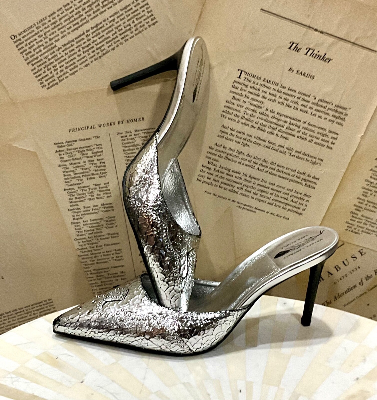 Free People Jeffrey Campbell Skyler Studded Heel Silver