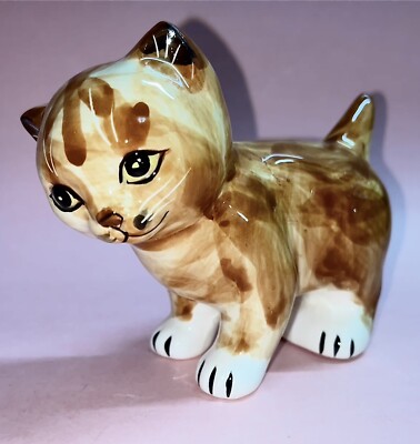 Vintage Orange Tabby Cat Figurine By Seymour Mann Japan