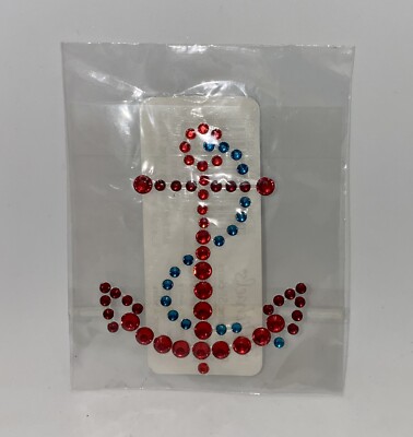 ANCHOR Rhinestone Accent Sticker-Michael s Anchor s Away red and blue