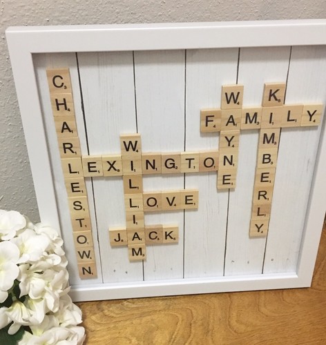 PHOTO FRAME PICTURE SCRABBLE BOARD FAMILY FRAME PERSONALIZED FRAME