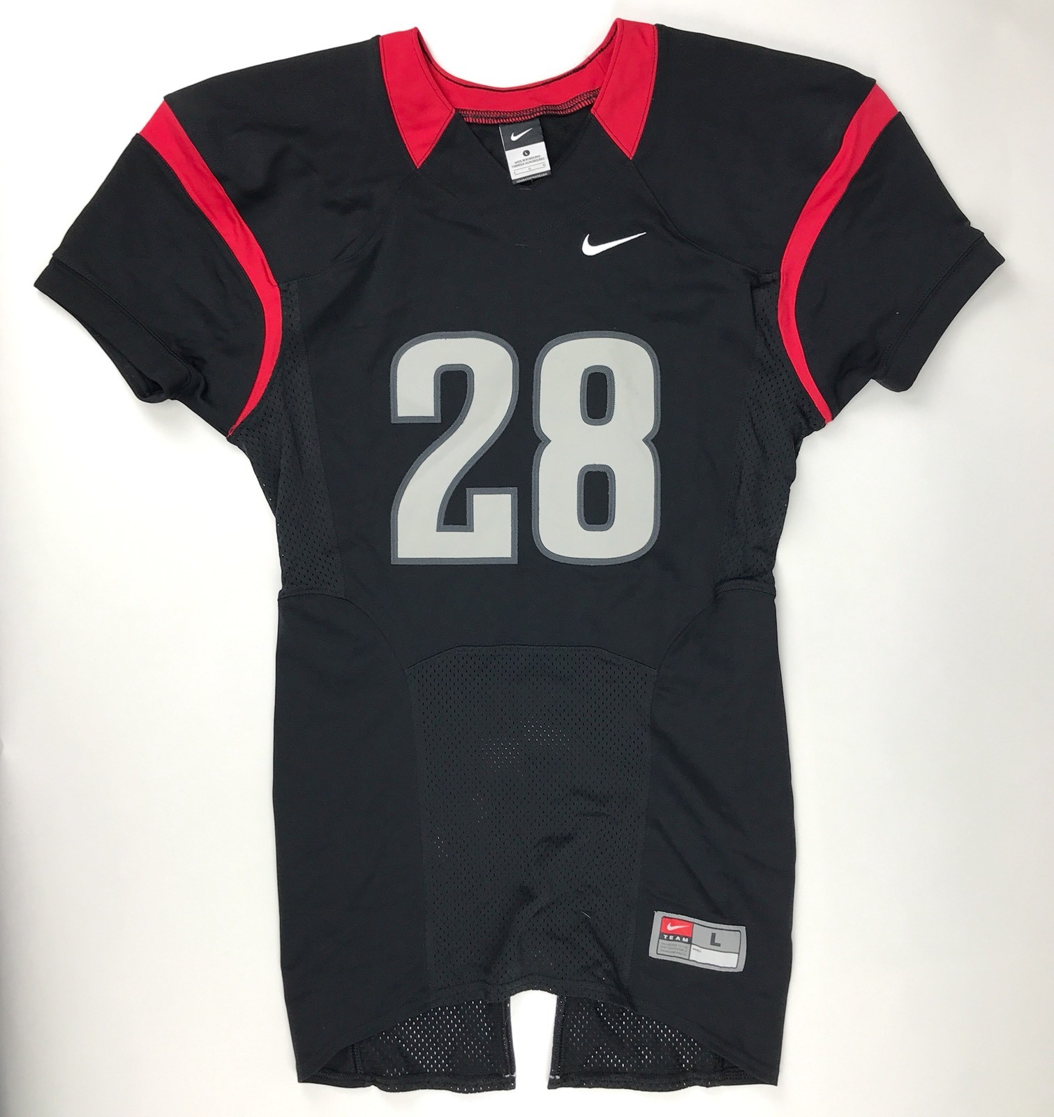 black and red football jersey
