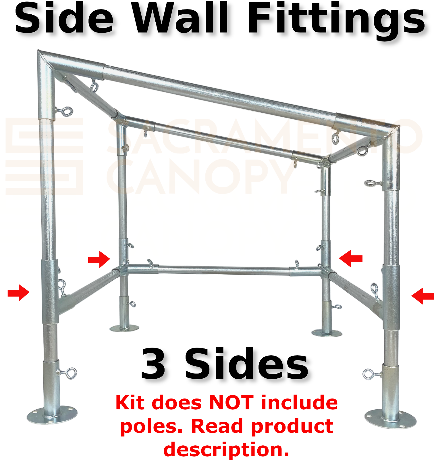 Slope, Lean-To Canopy Fittings Kits, DIY Greenhouse, RV & Boat Carport