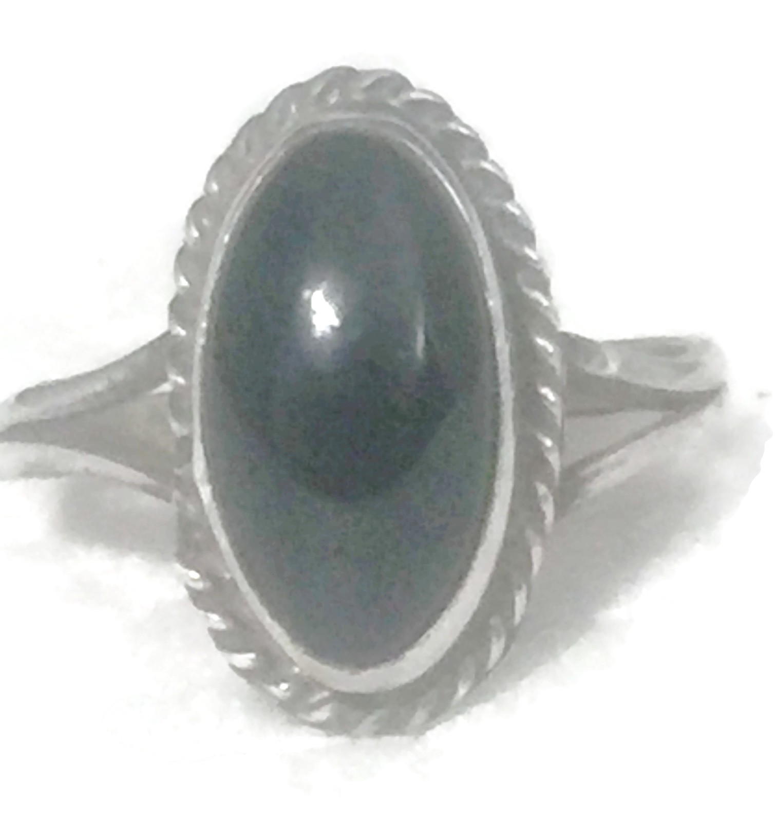 Vintage Black Long Onyx Girls Women Southwest Ring or Pinky Band Size 5.50