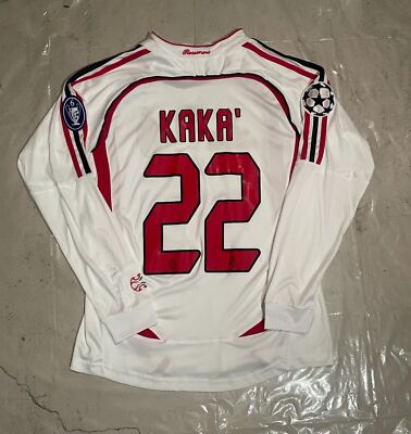 AC Milan 2006/07 Kaka #22 White Away UCL Final Long Sleeve Soccer Jersey