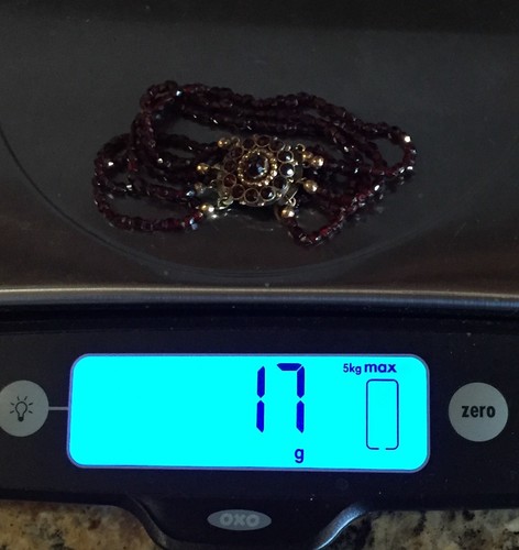 Georgian to Victorian 14k gold rose cut garnet multistrand bracelet