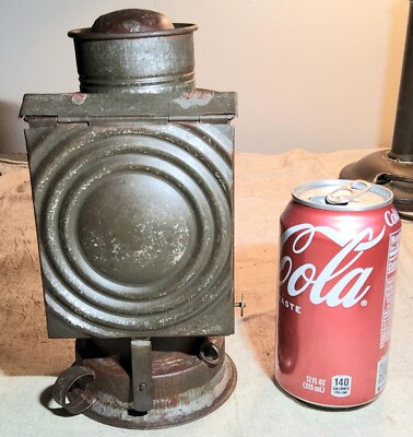 ANTIQUE KEROSENE HAND-SOLDERED FINGER LAMP -NO NAME ON IT- DARKROOM/SIGNAL LAMP 