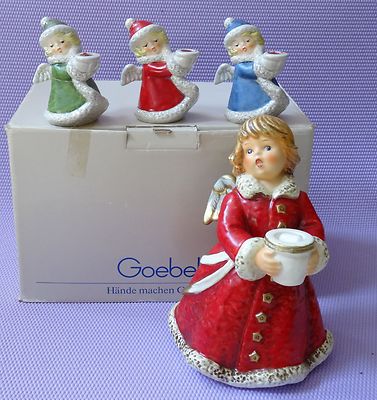 LOT 4 pcs VINTAGE GOEBEL ANGEL CANDLE HOLDER 42 009 09 & FRABEK ANGEL 42 329 22