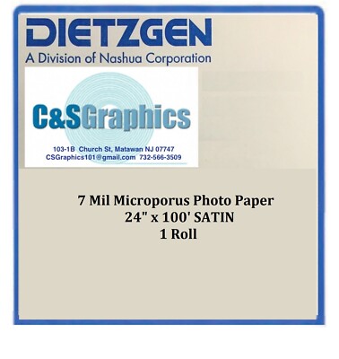 Photo Paper  Satin 24'' x 100' Inkjet 7 mil HP Canon Plotter 1 Roll