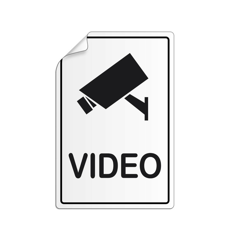 Folienschild VideoÃ¼Berwachung 130x90 Mm TÃ¼Raufkleber Piktogramm Video