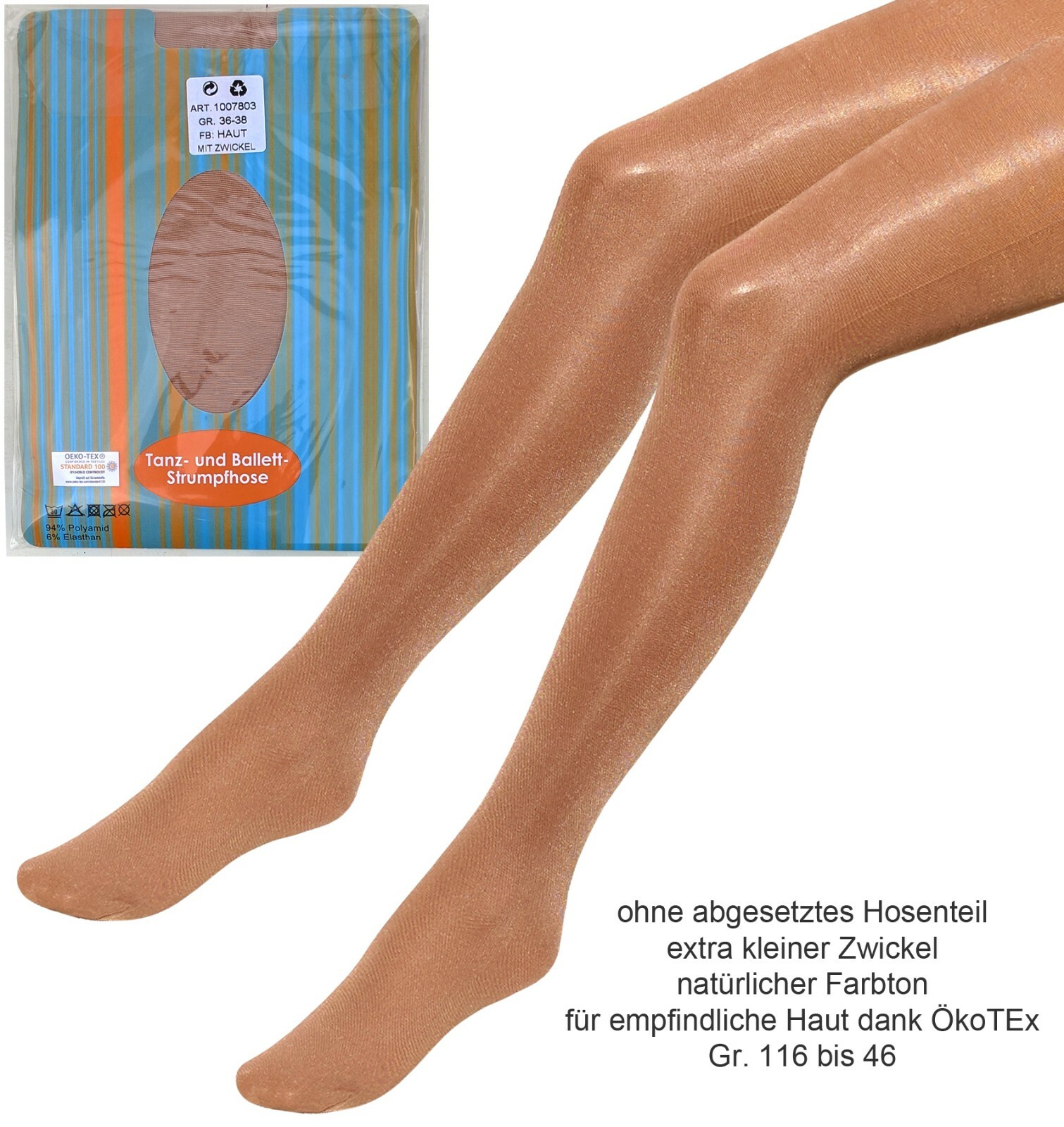 Gardetanz Strumpfhose 1 St. Tanzstrumpfhose glänzend Mariechen Gardestrumpfhose