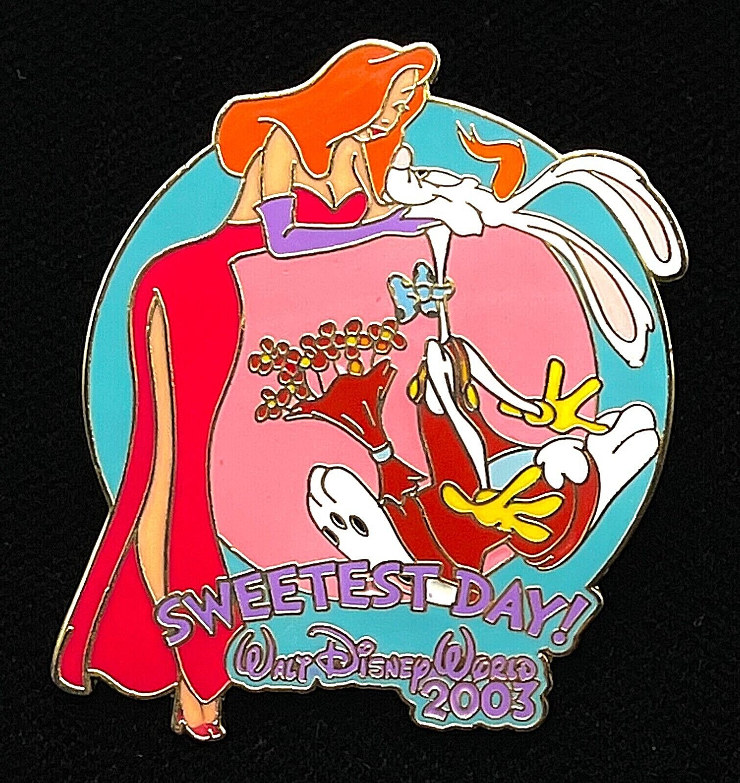 【YEGG】24fw Cubic ribbon pin WDW Sweetest Day 2003 Roger & Jessica Rabbit LE of 2000 Pin