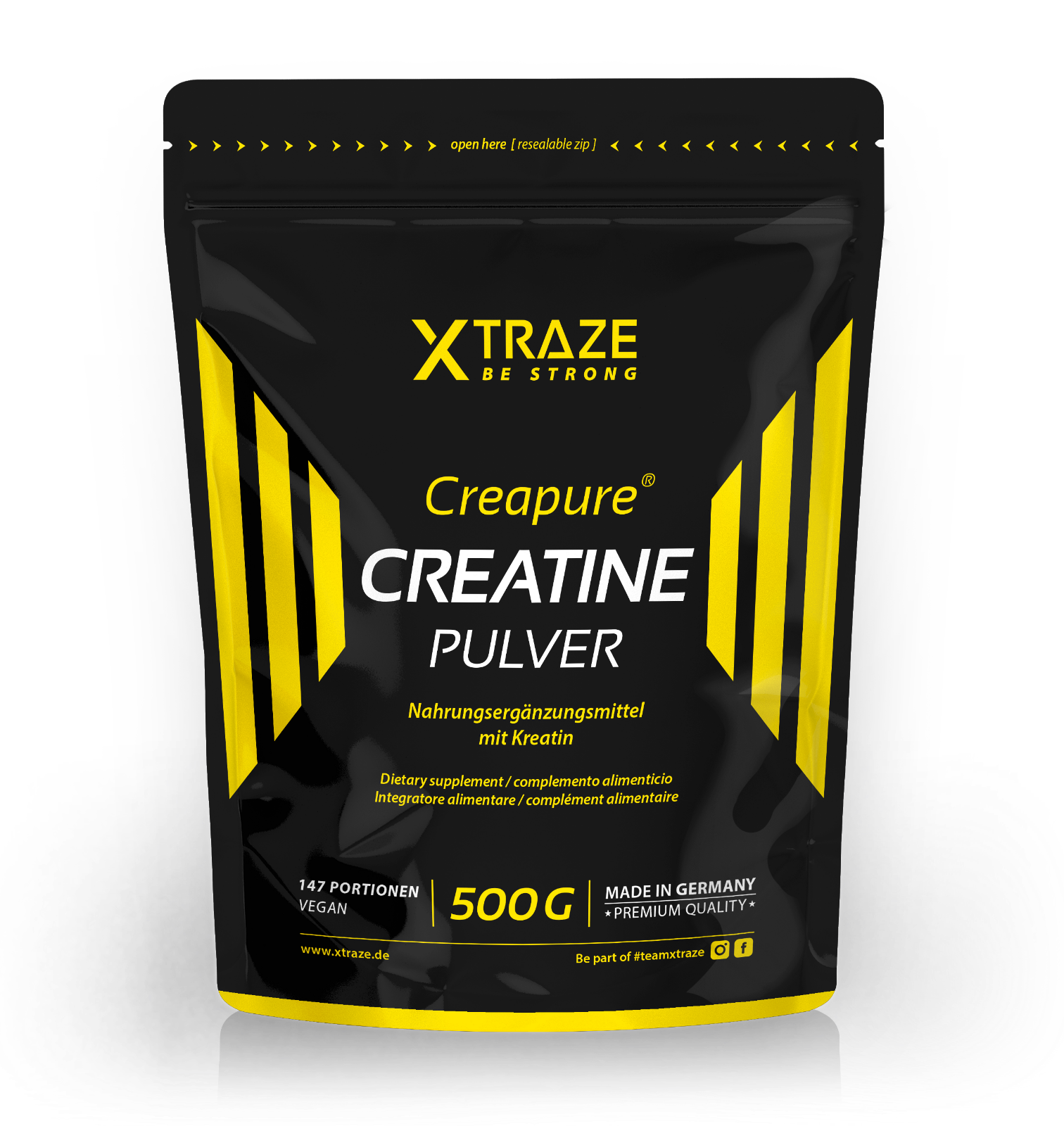 (€27,94/kg)Kreatin Monohydrat Pulver mit Creapure® vegan, 500 g Creatin Creatine