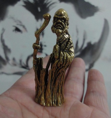 Vintage Style Solid Brass Copper ''DaMo'' Old Man Statue