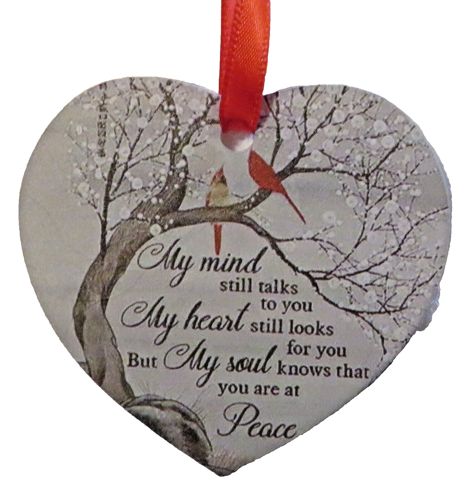 Memorial Ornament, My Mind Still Talks to You, Heaven Cardinal Ornament Tree Car