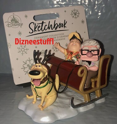 2024 Disney Parks Pixar Up Christmas Ornament Russell Carl Sleigh Dug Reindeer