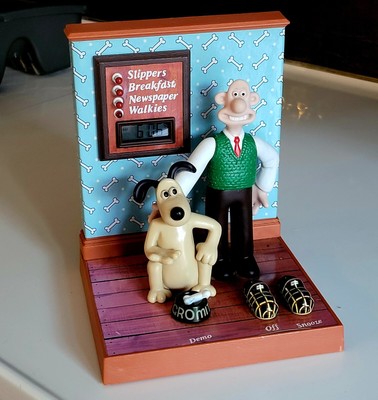 Original VINTAGE Wallace & Gromit Talking Alarm Clock 1995 working Excellent