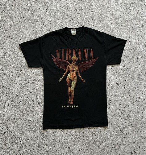 90's NIRVANA  Cobain IN UTERO Tシャツ VTG Vintage Nirvana In Utero Shirt Giant Tag Tee Kurt Cobain