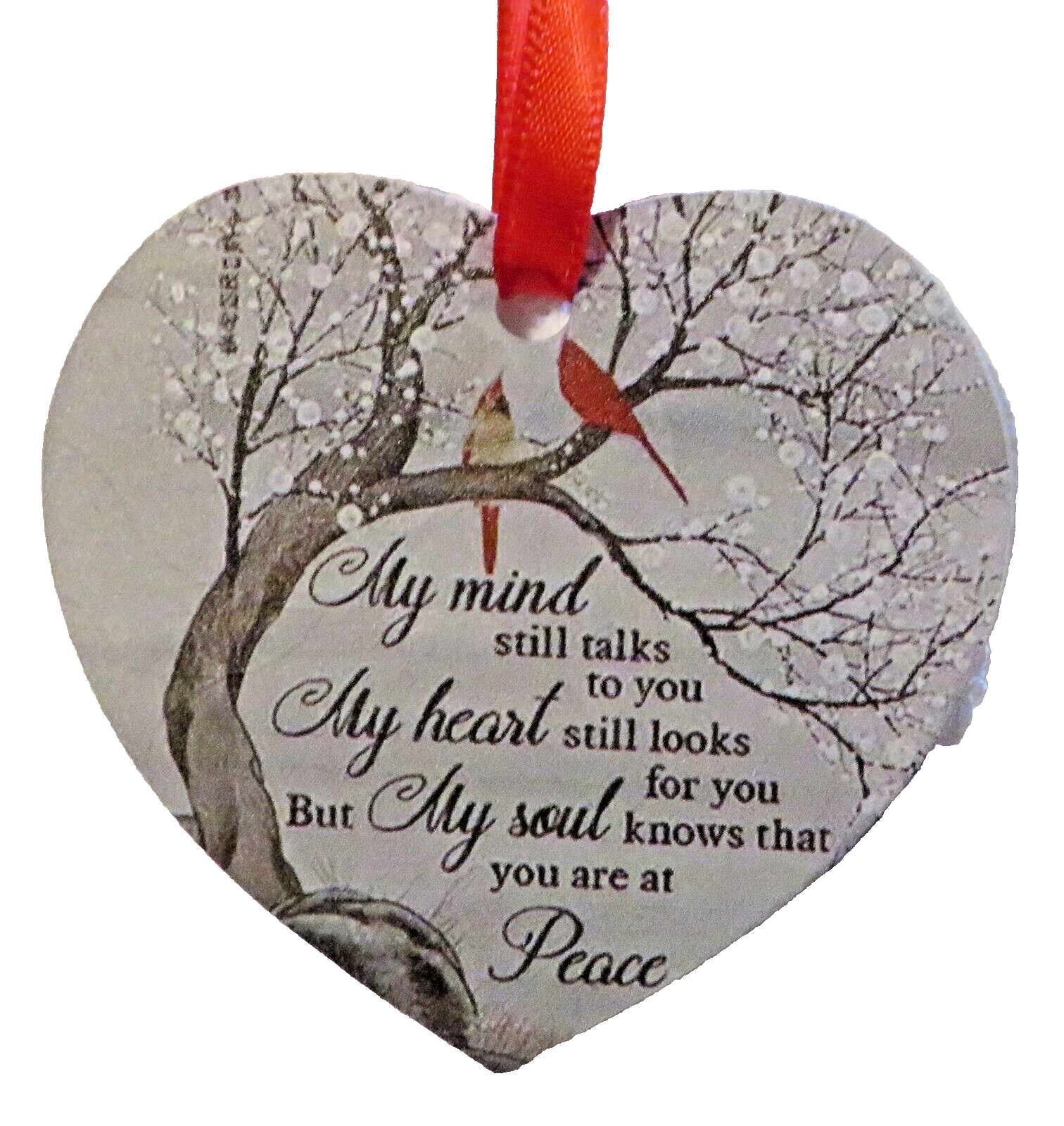 Memorial Ornament, My Mind Still Talks to You, Heaven Cardinal Ornament Tree Car