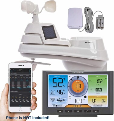 AcuRite Professional 5-in-1 Weather Station with Wi-Fi Color Display - 01540SB