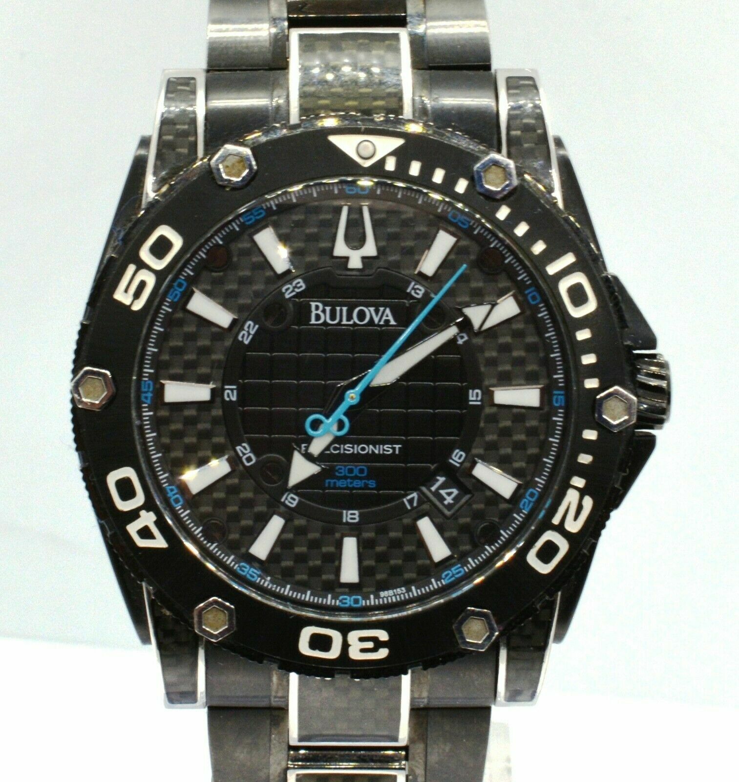 Bulova 98B153 Precisionist 46mm Black Stainless Steel Carbon Bulova 98B153 Precisionist 46mm Black Stainless Steel Carbon