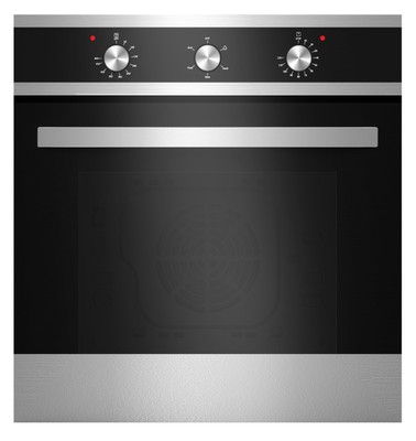 Empava 24quot Tempered Glass Electric Builtin Single Wall Oven Black and Silver