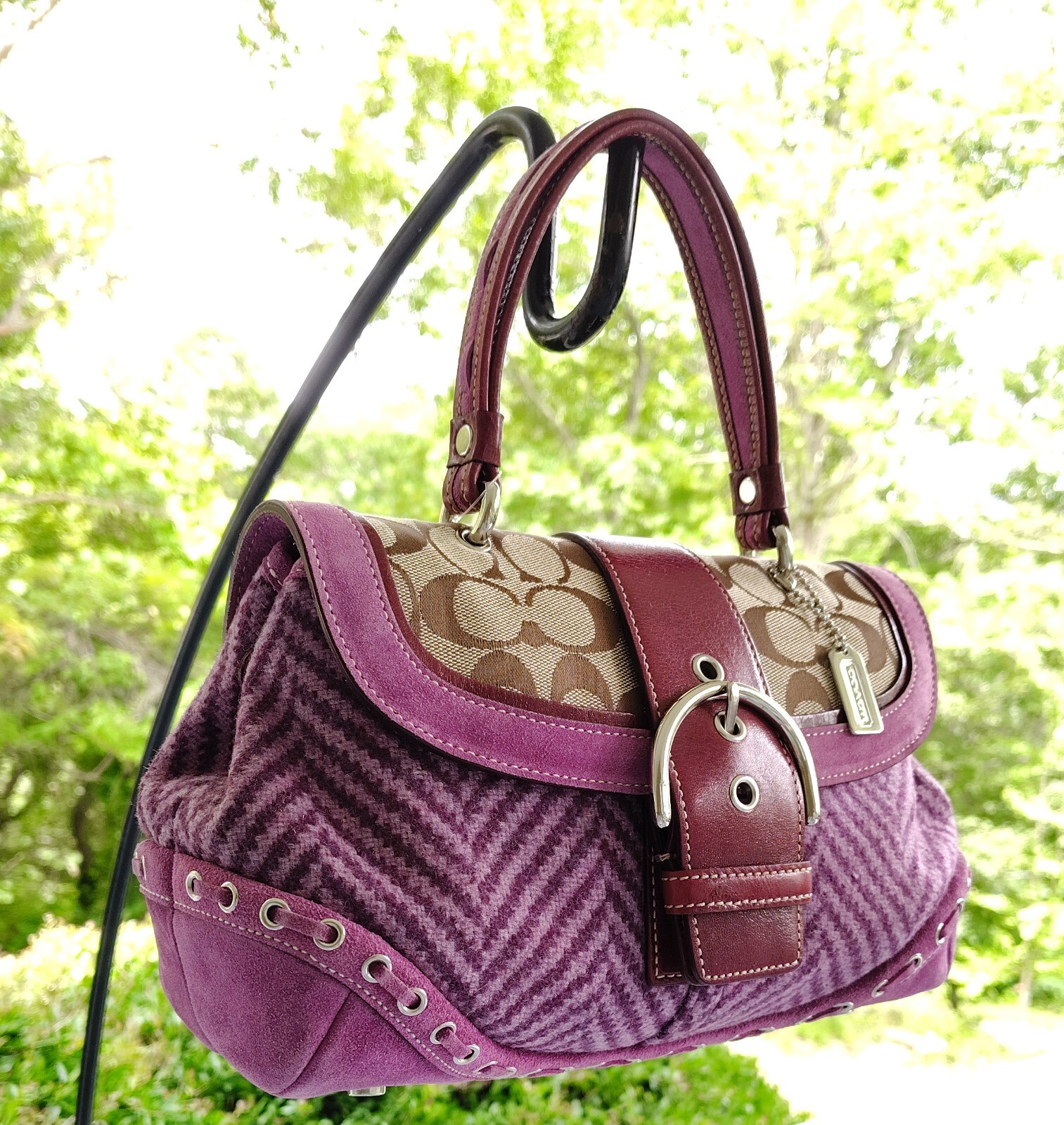 vintage coach old purple Boston Suede 紫 Coach | Bags | Vintage Coach Purple Suede Ergo Hobo Zip
