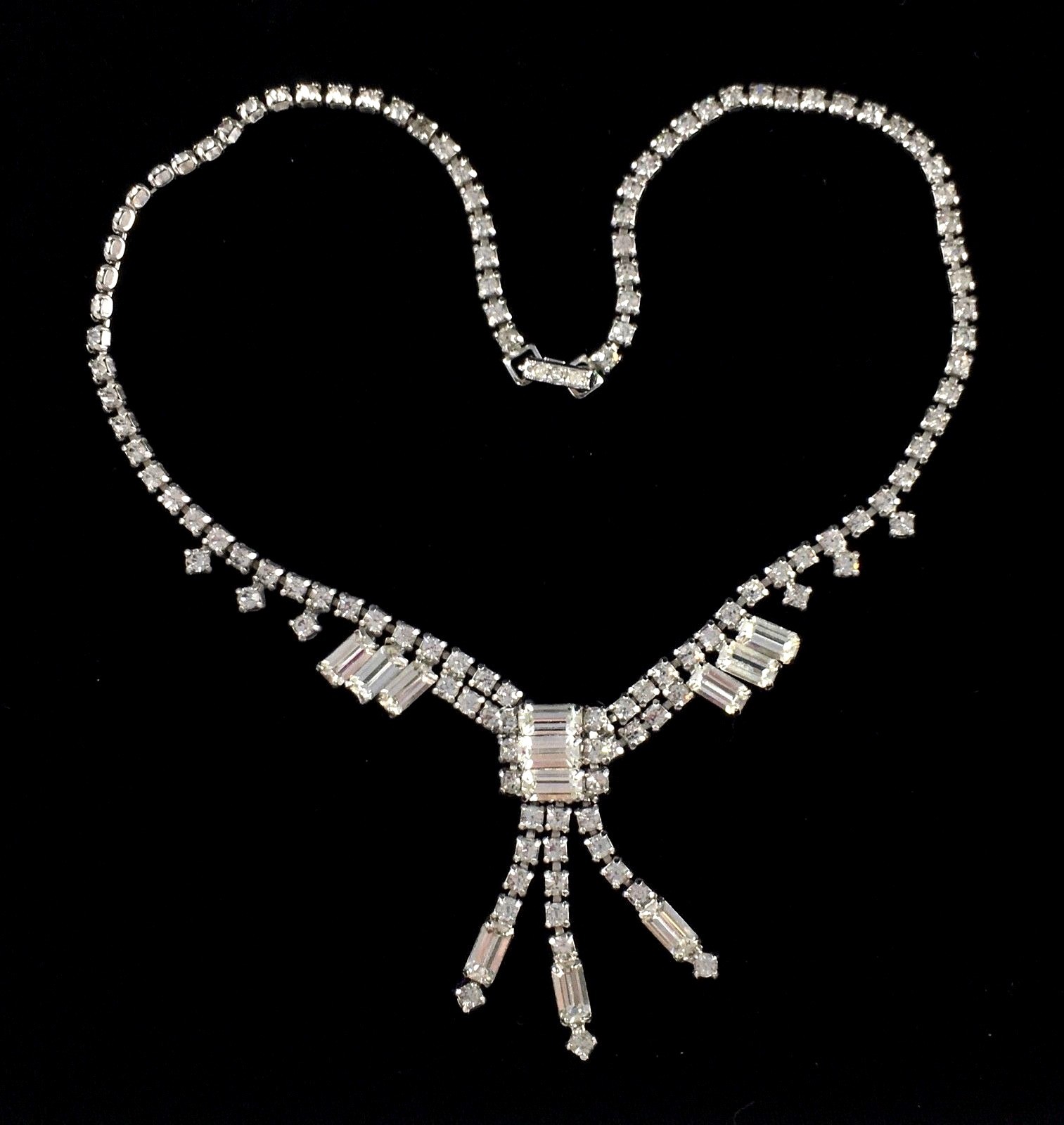 Kramer Art Deco Statement Necklace Choker Party Bride Bridal Wedding Vtg Gift