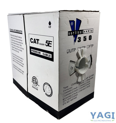Vertical Cable 059-484/CMX Cable 1000FT Cat5E 24AWG 350MHz UV Rated Black