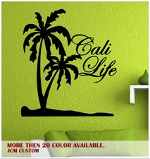 Vinyl Sticker Waterproof Decal California Cali Shape Palm Trees