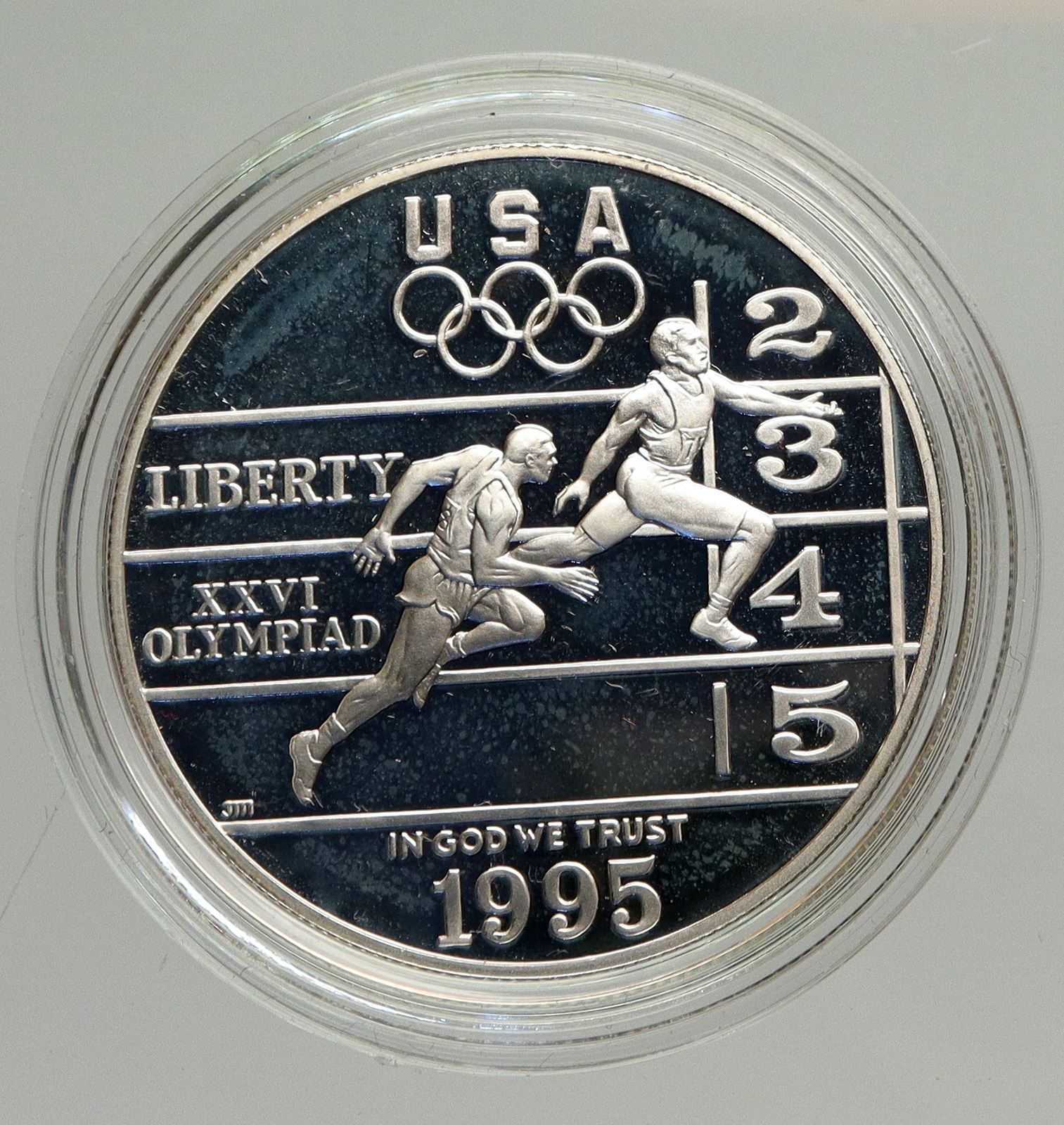 1995 P USA United States XXVI OLYMPICS ATLANTA Track Proof Silver