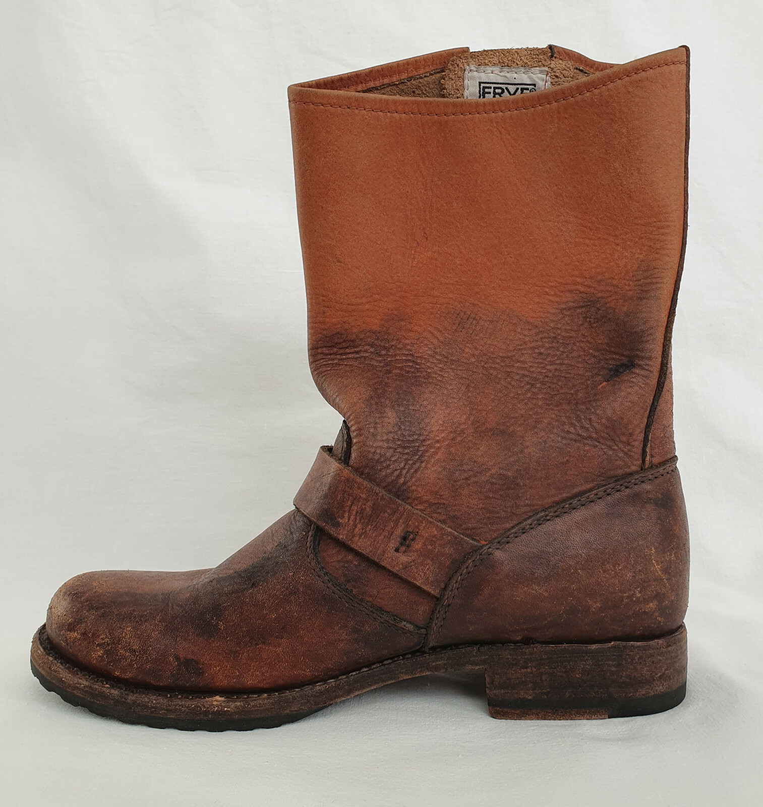 Frye Veronica Short Stiefeletten Boots Cognac Vintage Leder Gr. 37 A8