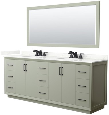 Wyndham Collection WCF414184D-QTZ-US3M70 Strada 84'' - Light Green / Giotto