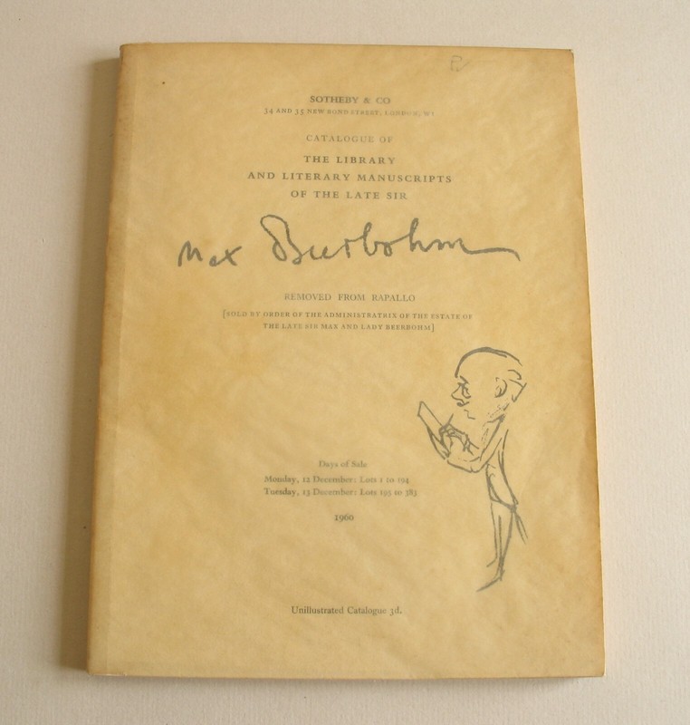 Max Beerbohm - Catalogue Of The Sale Of His Library (1960) + One Other