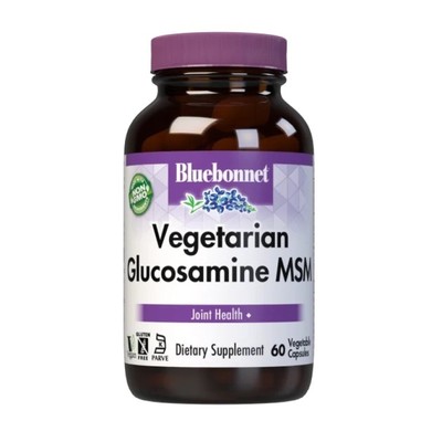 Bluebonnet Vegetarian Glucosamine MSM (без моллюсков) 60 вегетарианских капсул