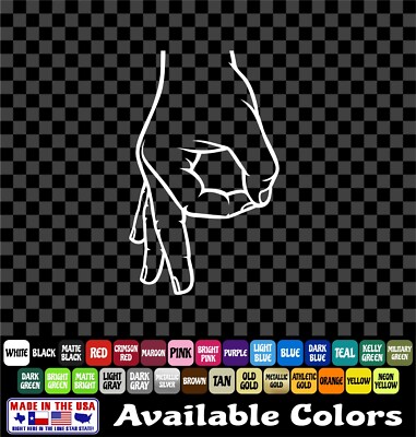CIRCLE Hand Punch Game Sticker Outline Made You Look Gotcha Sneaky Okay Vinyl 