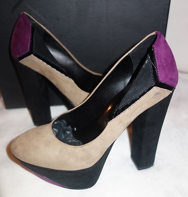 Made in Italia Platform Pumps multi color Suede  Size 39 us 8.5 new