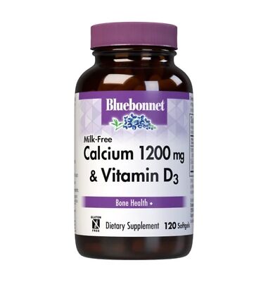 Bluebonnet Без молока Кальций 1200 мг и витамин D3 120 мягких капсул