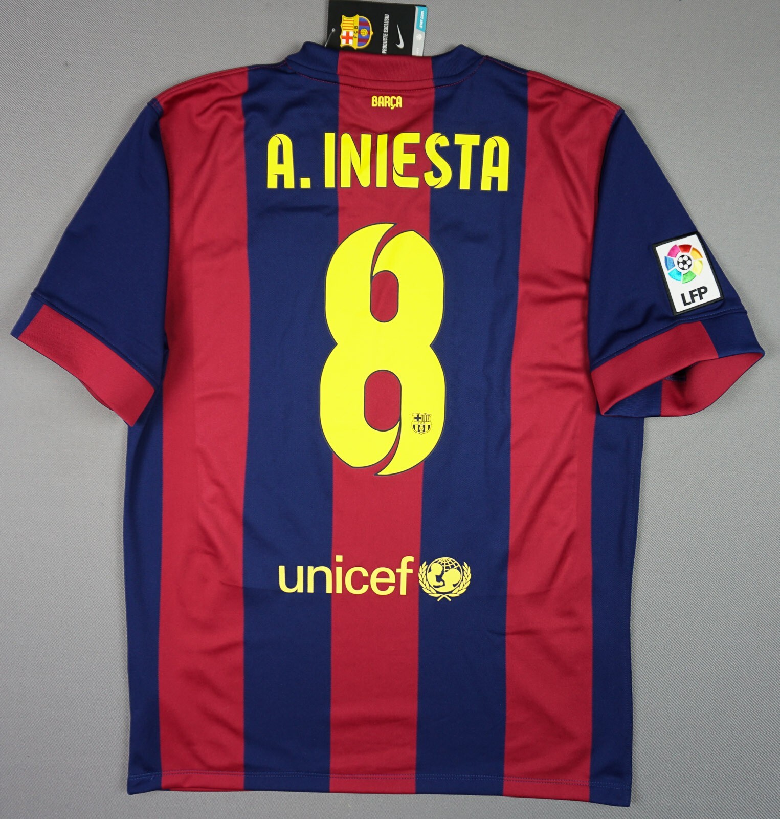 FC Barcelona 2014-2015 Jersey Andres Iniesta Size L Large
