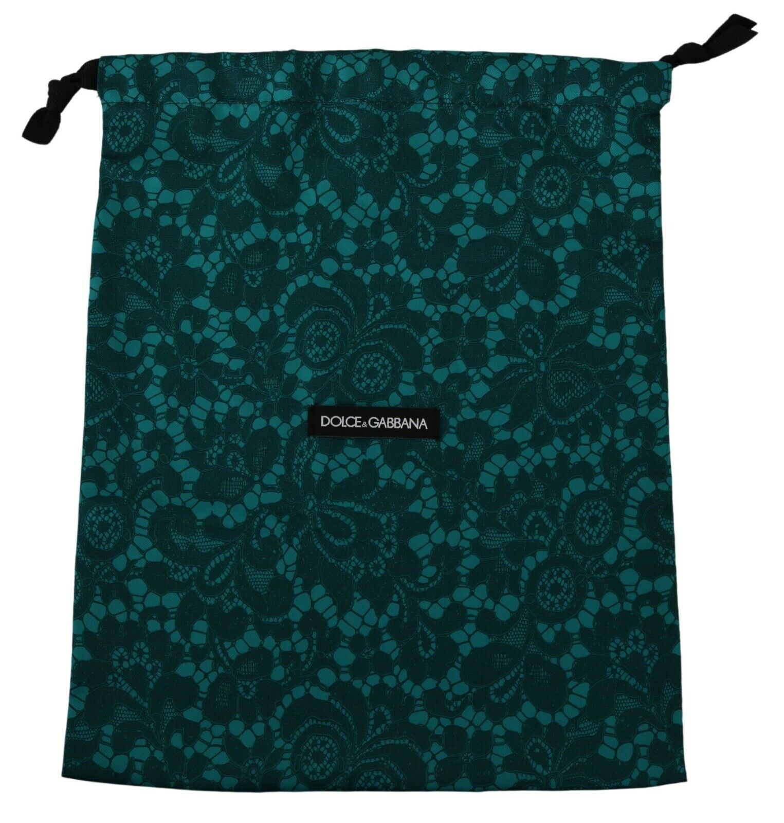 DOLCE & GABBANA Сумка-пылесборник Зеленая кружевная сумка для обуви на шнурке с цветочным принтом 32 x 26см