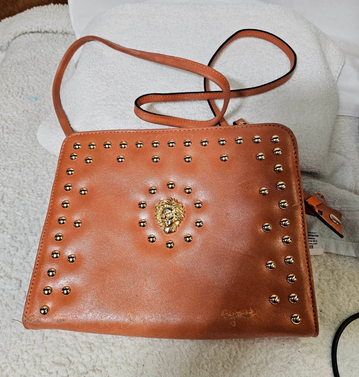 FRANCESCO BIASIA Red Croc Embossed Leather Satchel Purse Bag